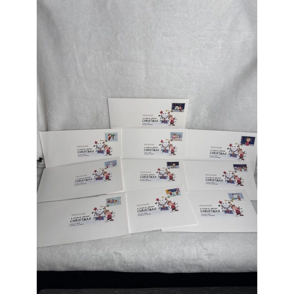 Vintage Peanuts A Charlie Brown Christmas Covers Set of 10 Unisex OS White Exc